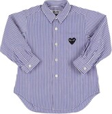 Thumbnail for your product : Comme des Garçons PLAY Striped poplin shirt w/ logo patch