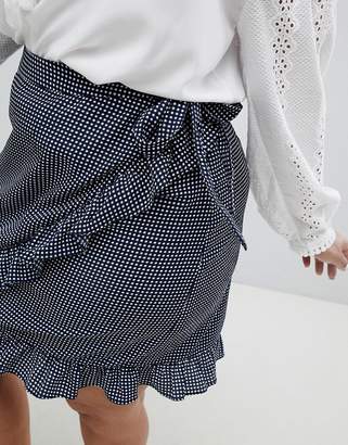 Glamorous Curve Mini Wrap Skirt In Check