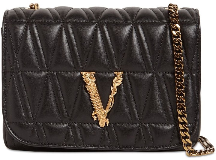 Versace Quilted Leather Shoulder Bag ShopStyle