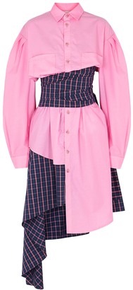Natasha Zinko Pink Asymmetric Cotton Shirt Dress