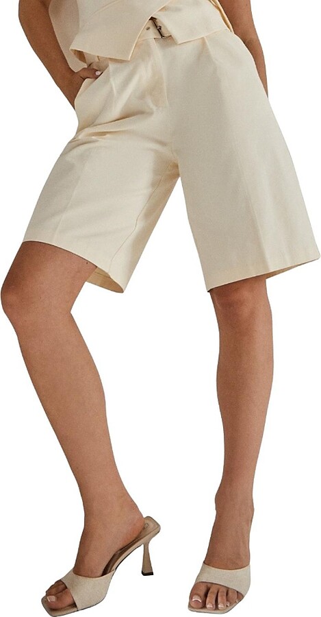 Nasty Gal Longline Cotton Twill Buckle Jort Shorts