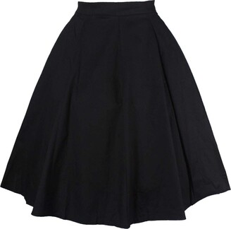 Geval Women's Pleated Midi Skirts A Line Swing Skirt XL Black - ShopStyle