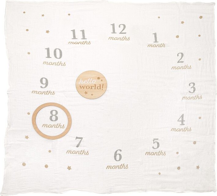 Pearhead Monthly Milestone Blanket and Wooden Photo Prop Set