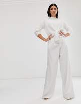 Thumbnail for your product : Parallel Lines fluffy soft touch sweater with tie front in white