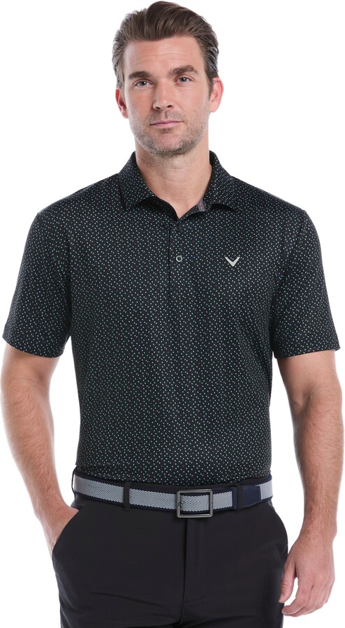 Callaway Men's All-Over Score Card Print Golf Polo Shirt