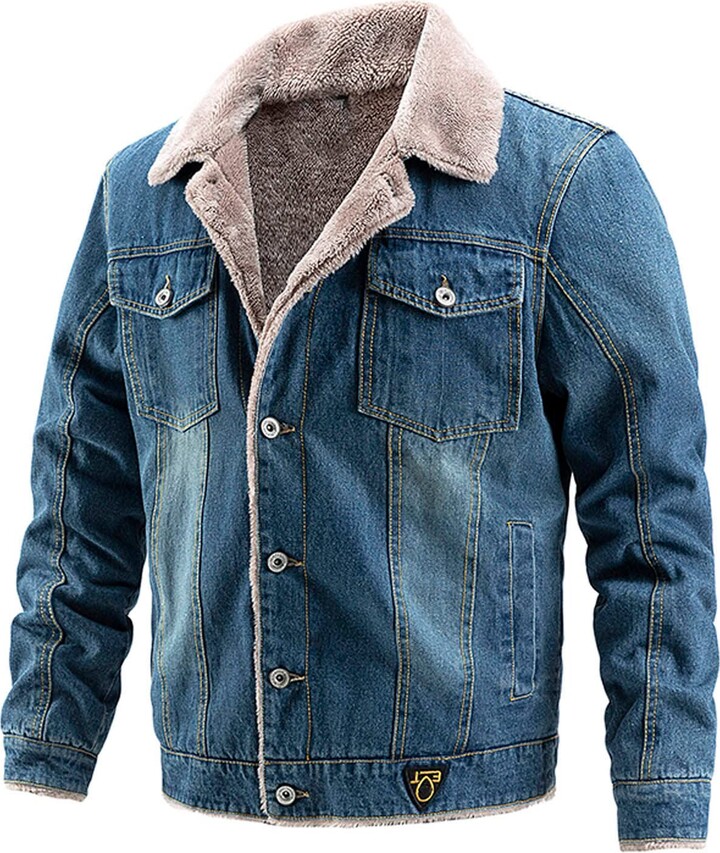 denim jacket with wool inside mens