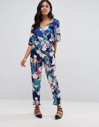 Girls On Film Printed Wrap Front Jumpsuit