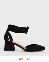 Thumbnail for your product : ASOS DESIGN Wide Fit Windmill tie leg mid heels