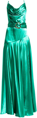 Bronx and Banco Leo Belted Cowl-Neck Gown