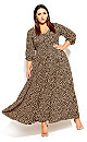 Thumbnail for your product : City Chic Cheetah Maxi Dress - sand