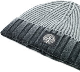 Thumbnail for your product : Stone Island logo ribbed beanie