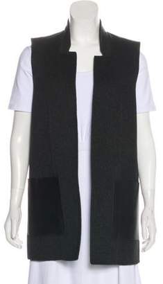 Michael Kors Virgin Wool-Blend Open Front Vest Grey Virgin Wool-Blend Open Front Vest