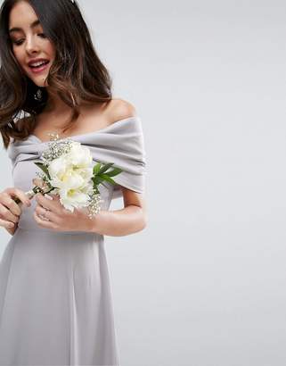 ASOS Design Bridesmaid Bow Front Soft Maxi Prom Dress