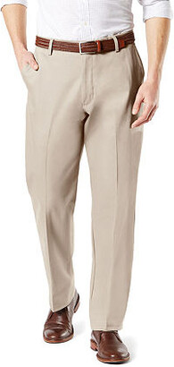 Dockers Signature Khaki Lux Cotton Stretch Mens Classic Fit Flat Front Pant