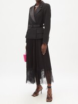 Thumbnail for your product : Self-Portrait Crepe And Pleated-chiffon Midi Dress - Black