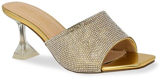 gold rhinestone platform heels