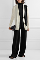 Thumbnail for your product : Madeleine Thompson Typhon Two-tone Cashmere Cardigan - White