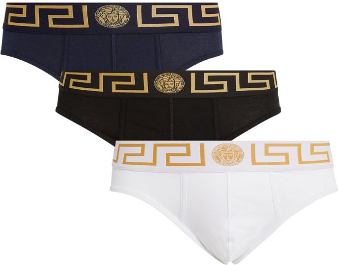 Versace Iconic Greca Briefs (Pack Of 3) - ShopStyle
