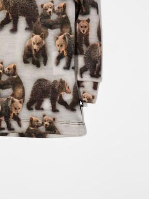 Molo Bear-Print Long-Sleeve Top