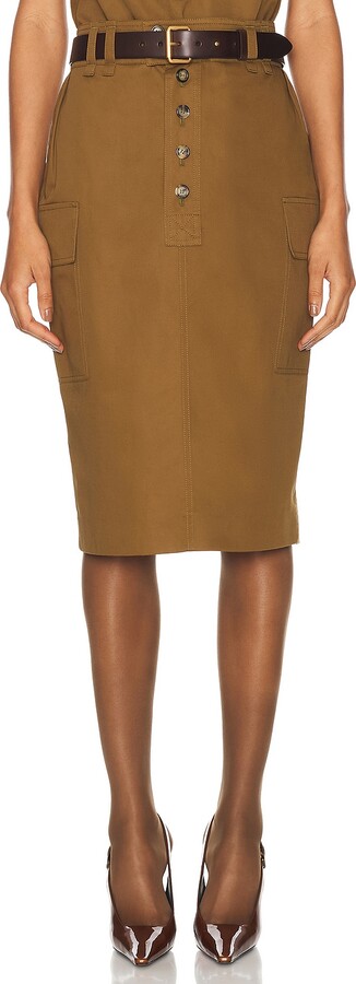 Saint Laurent Cargo Skirt in Army