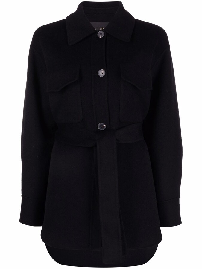 black button up coat