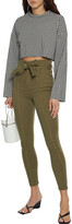 Thumbnail for your product : Alice + Olivia Good cropped belted stretch-twill skinny pants