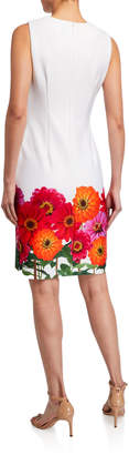 Calvin Klein Floral Border Sleeveless Sheath Dress