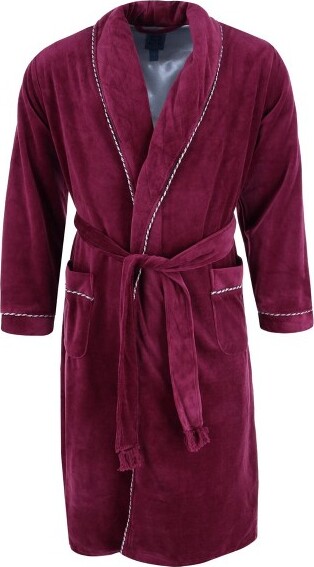 Majestic International MajesticInternationalMen'sVelourSmokingJacketRobe,Large/Xlarge,Merlot