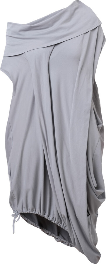 Metamorphoza Asymmetrical Maxi Dress In Light Grey