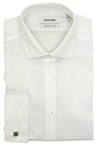 Thumbnail for your product : Calvin Klein Mens White French Cuff Slim Fit Cotton Dress Shirt