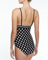 Thumbnail for your product : Kate Spade Polka-Dot Triangle One-Piece Swimsuit