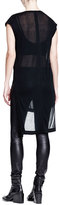 Thumbnail for your product : Helmut Lang Cap-Sleeve Tunic W/ Stacked Hem