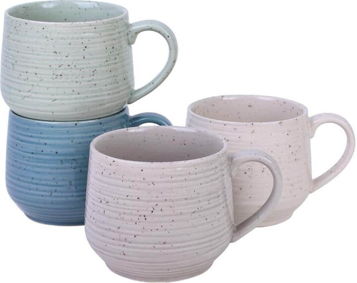 Sango Siterra Artist's Blend 17 oz. Assorted Color Stoneware Mug Set (Service for 4)