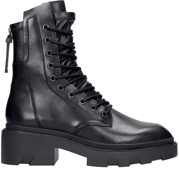 Ash Madness 01 Combat Boots In Black Leather - ShopStyle