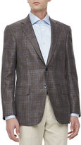 Thumbnail for your product : Vince Isaia Two-Button Jacket, Brown Plaid with Blue