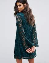 Thumbnail for your product : AX Paris Lace Dress With Fluted Sleeves