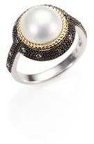 Thumbnail for your product : Jude Frances Grey Diamond, White Mabe Pearl, Sterling Silver and 18K Yellow Gold Ring