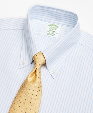 Brooks Brothers BrooksCool Milano Slim-Fit Dress Shirt, Non-Iron Stripe