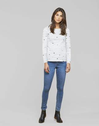 Joules Grey Star Harbour print Jersey Top
