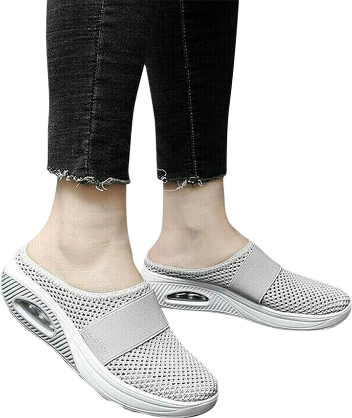 HUIHF Shoes For Women Air Cushion Slip-On Orthopedic Diabetic Shoes ...