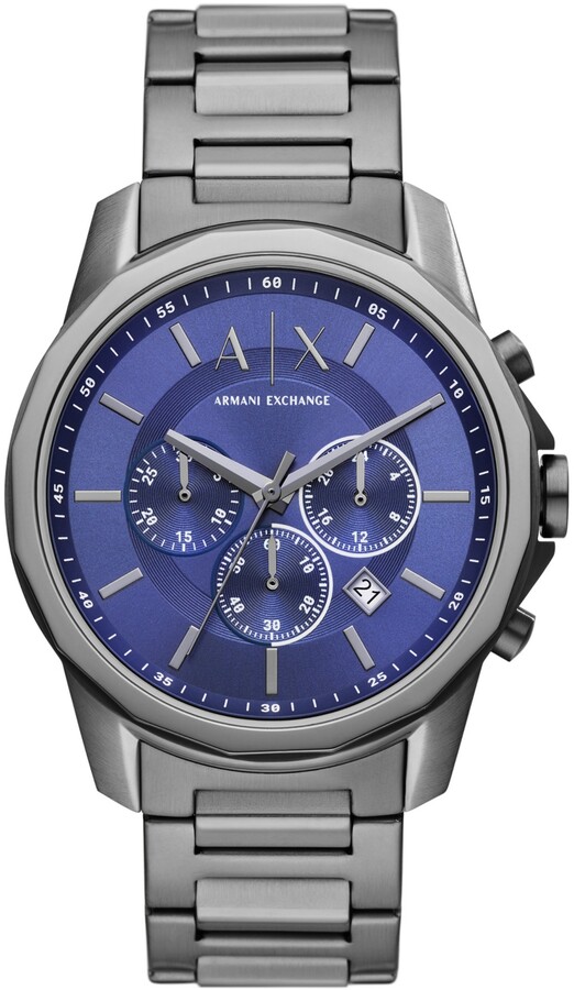 A|X Armani Exchange Men's Chronograph Gunmetal Stainless Steel Bracelet  Watch, 44mm - ShopStyle