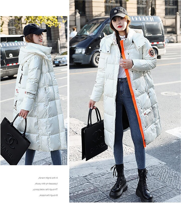 SingularPoint Plus Size Women's Quilted Jacket Fashion Long Knee