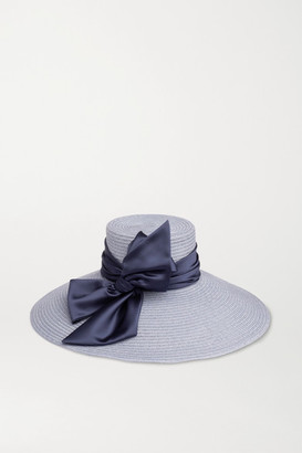 Eugenia Kim Mirabel Satin-trimmed Straw Hat - Blue