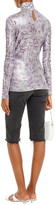 Thumbnail for your product : Paco Rabanne Floral-print Metallic Stretch-jersey Turtleneck Top