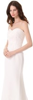 Thumbnail for your product : Badgley Mischka Ivory Brocade Strapless Gown