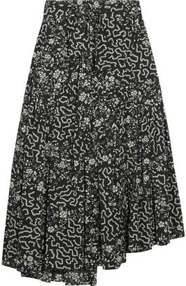 Isabel Marant Grifol Printed Silk-blend Wrap Midi Skirt