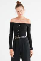 Thumbnail for your product : Urban Outfitters Brigitte Button-Down Off-The-Shoulder Sweater