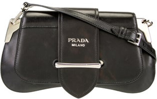 Prada Crossbody Bag Nero City Calf Leather Silver-Tone Hardware Single Adjustable Shoulder Strap Leather Lining & Single Interior Pocket Flap Closure at Front Includes Dust Bag Unfortunately, due to restrictions, this item may not be eligible for shipping in all areas.