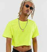 Thumbnail for your product : Reclaimed Vintage cropped fluorescent t-shirt in yellow