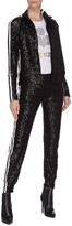Thumbnail for your product : Norma Kamali Stripe outseam sequin embroidered high neck track jacket